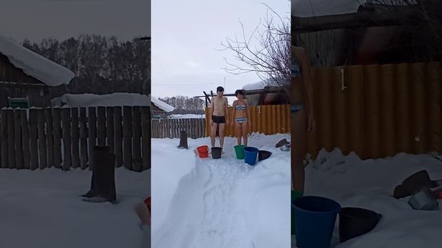 7 января. -19С°. Обливание. День 62. Кемеровская область.