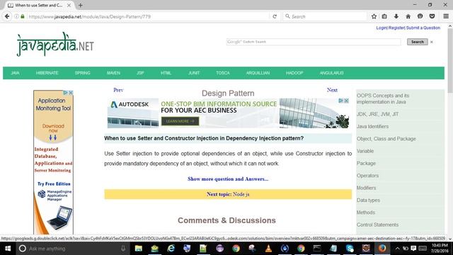 When to use Setter and Constructor Injection in Dependency Injection pattern?
| javapedia.net смотреть онлайн