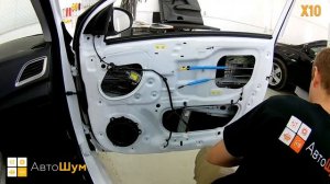 Шумоизоляция дверей Hyundai Solaris в уровне Экстра. АвтоШум.