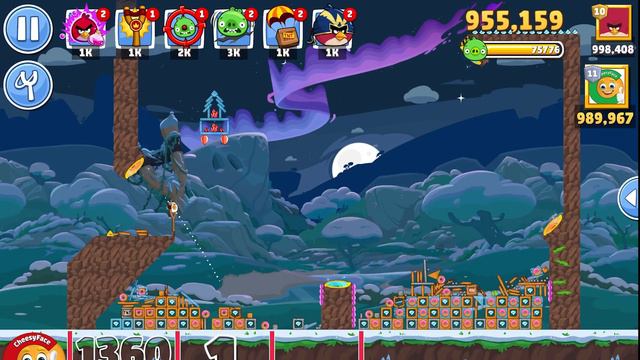 HOW TO GET 3 Stars for LEVEL 1 ANGRY BIRDS FRIENDS TOURNAMENT 1360 without POWER ( NO POWER-UP ) смотреть онлайн