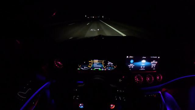 2024 Mercedes AMG GT  53 4-Door POV On The German Autobahn / No Speed Limit With Ambient Lighting