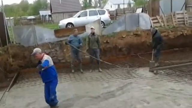 Заливка монолитной армированной плиты под блоки ФБС. смотреть онлайн