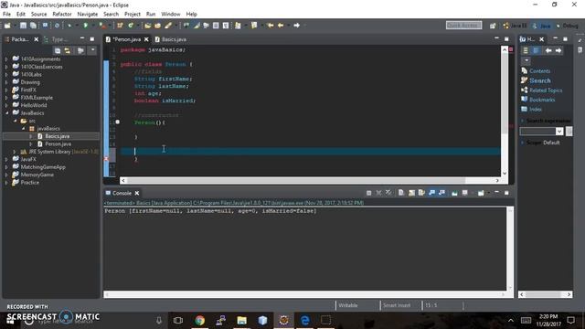Java Basics Person Class Part 1 смотреть онлайн
