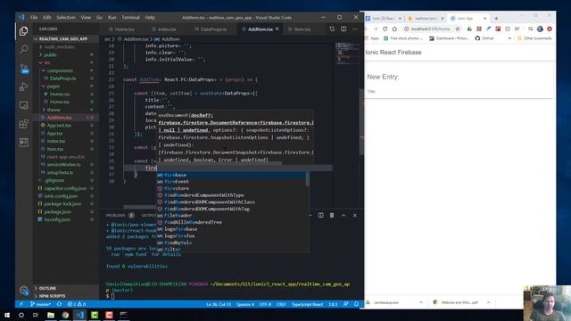 Making an Ionic 5 React app with Cloud Firestore, camera, and geolocation app tutorial: Part 2 смотреть онлайн
