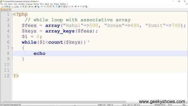 While Loop with Associative Array in PHP (Hindi) смотреть онлайн
