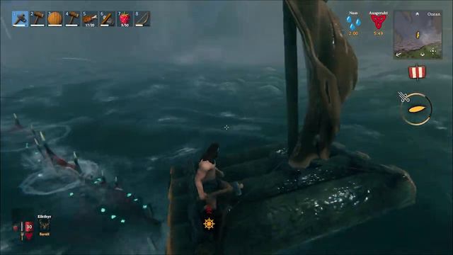 Chased by a Sea Serpent on a Raft - Valheim Early Access смотреть онлайн