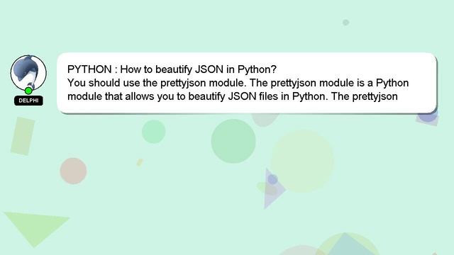 PYTHON : How to beautify JSON in Python? смотреть онлайн