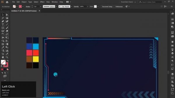 Futuristic HUD New Year Design in Illustrator | Happy New Year 2023 | Futuristic HUD Interface