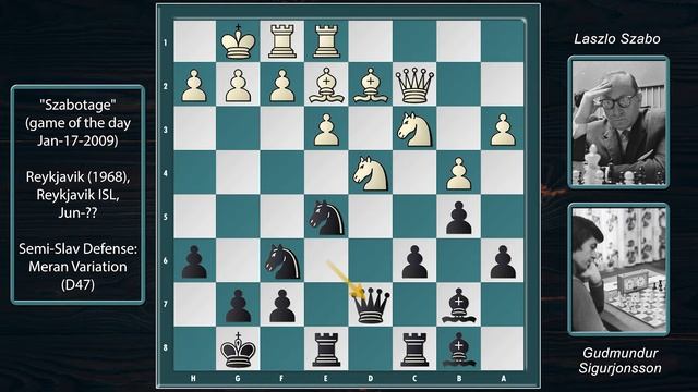 Szabo vs G Sigurjonsson, 1968 || 100 Best Chess Games of the 20th Century смотреть онлайн