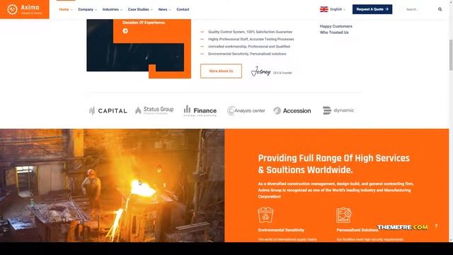 Axima - Factory and Industry WordPress Theme industrial business 15 Easy Create Website смотреть онлайн