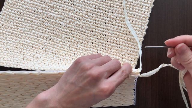 Сумка из рафии крючком на канве | вязаная, легкая, пляжная летняя сумочка