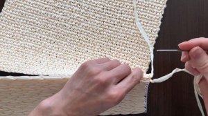 Сумка из рафии крючком на канве | вязаная, легкая, пляжная летняя сумочка