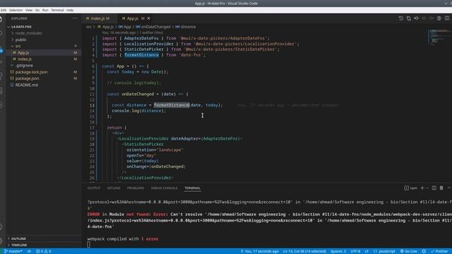 4 - Part 2 - Using date-fns library with MUI Date picker смотреть онлайн