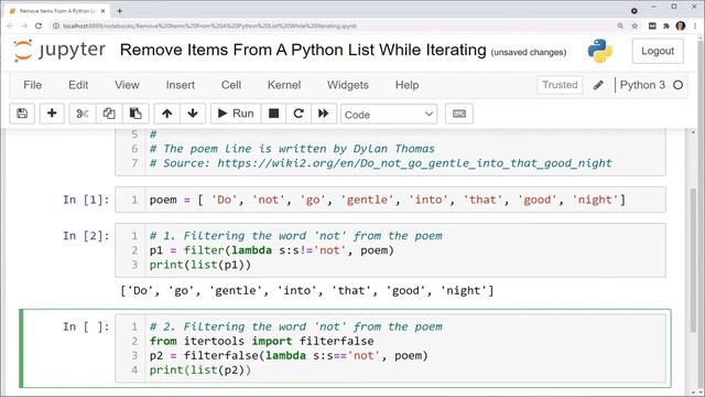 Remove Items From A Python List While Iterating смотреть онлайн
