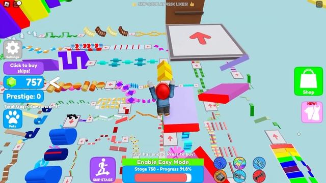 Finale! - MEGA Easy Obby Roblox (Stage 700 to 825) смотреть онлайн