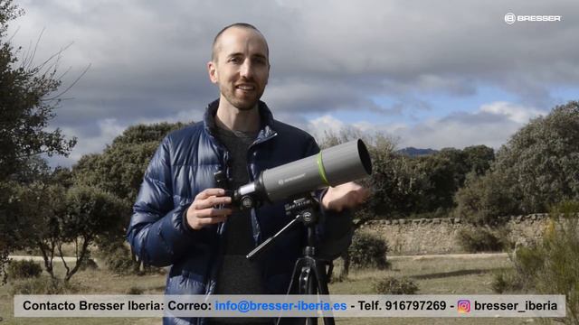 Como usar/que ver Telescopio refractor de viaje BRESSER 80/400 con accesorio foto incluye mochila смотреть онлайн