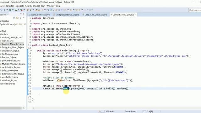 Selenium Beginner Tutorial 22 Work with Actions Context Click смотреть онлайн