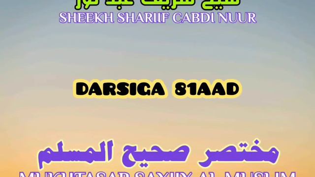 Q81 MUKHTASAR SAXIIXU MUSLIM Xadiiska 2079 2093 Sheekh Shariif Cabdinuur смотреть онлайн