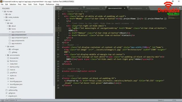 Angular data binding and dynamic menu creation | Angular tutorial смотреть онлайн