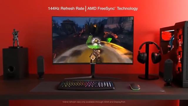 ViewSonic VX2758-C-MH 27 Inch 1080p Curved 144Hz Gaming Monitor with FreeSync Premium Eye Care HDMI смотреть онлайн