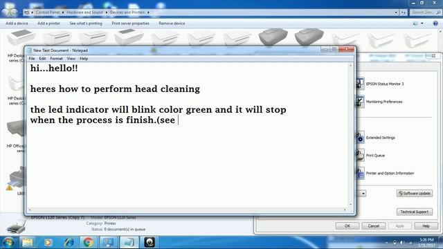 how to perform head cleaning on epson L120 смотреть онлайн