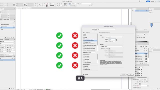 Indesign. Object style, height&width смотреть онлайн