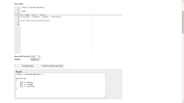 Php 7.4 Tutorial Spread operator смотреть онлайн