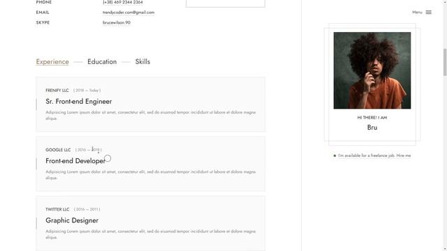 Resumo Personal Portfolio React NextJS Template photographer react смотреть онлайн