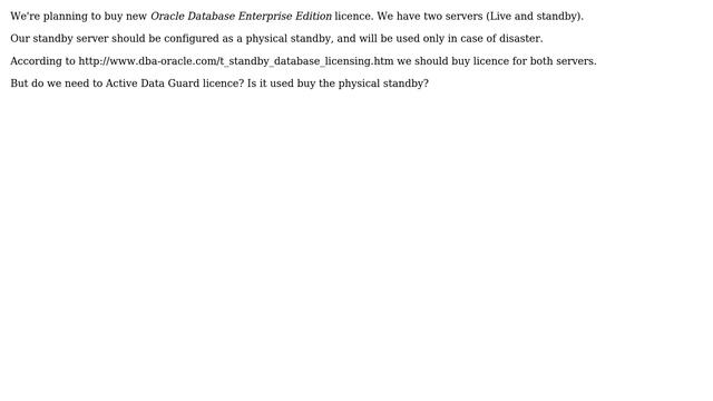 Oracle standby licence смотреть онлайн