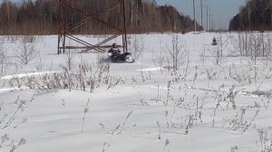 снегоход Ставр по глубокому снегу