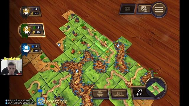 Carcassonne (Каркассон). Настольные игры на ПК. Играем. Поля снова зарешали. смотреть онлайн