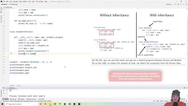 Python 3 Tutorial - Inheritance (Multilevel Inheritance, Multiple Inheritance) смотреть онлайн