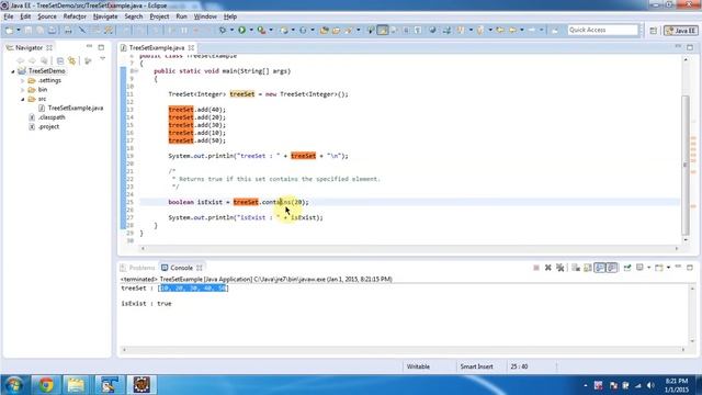 How to Check Object exists or not in the TreeSet? | Java Collection Framework смотреть онлайн