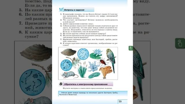Биология 5к "Живой организм" §10 Разнообразие живого смотреть онлайн