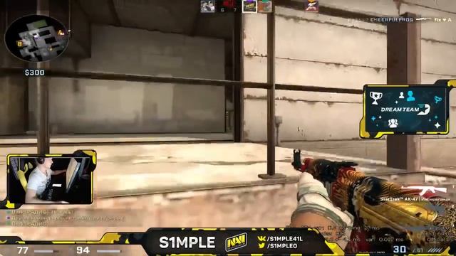 Симпл тащит катку против стрим-снайперов 200IQ (CS:GO s1mple обзывают читером NA'VI) смотреть онлайн