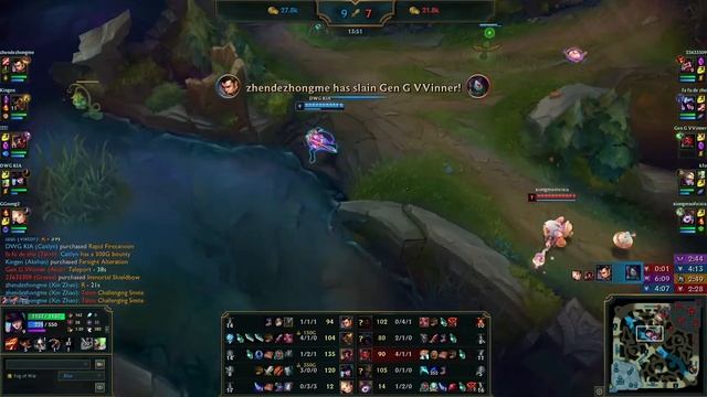 DWG KIA (Caitlyn) - 7/5/9 KDA GAMEPLAY смотреть онлайн