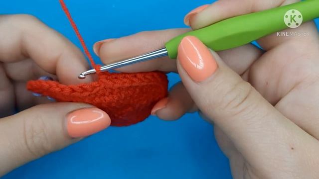 Вместо вязания за заднюю стенку  Оформление четкого стыка двух плоскостей при вязании игрушек.mp4