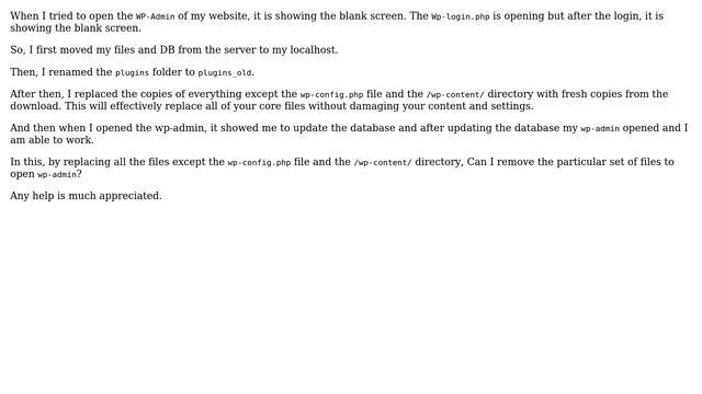 Wordpress: My WP-Admin is showing a blank screen смотреть онлайн
