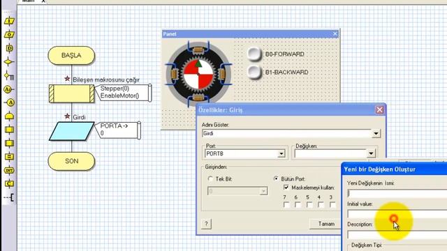 Stepper Direction Control with 2 buttons via Flowcode v5 смотреть онлайн