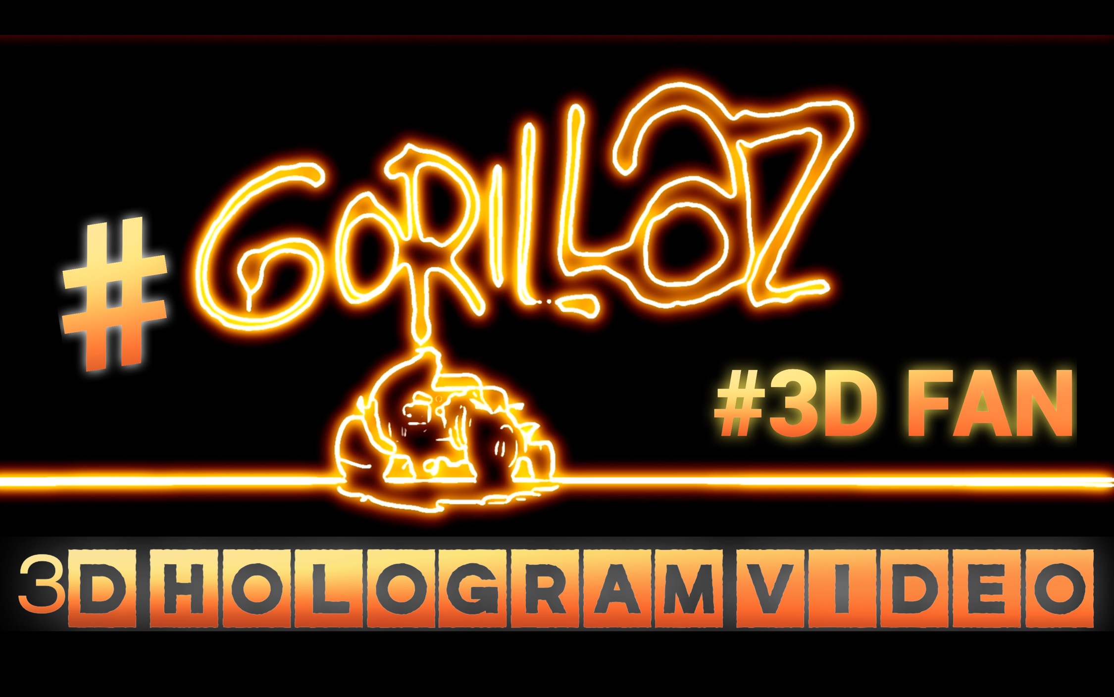 Gorillaz. 3D голограмма. Для 3D вентилятора. #3dhologramfan #hologram #3dhologram #голограмма