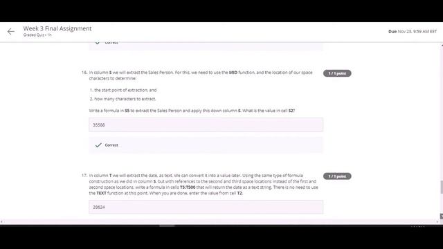 Excel Skills for Business advanced coursersa quiz answers all weeks 1 6 смотреть онлайн