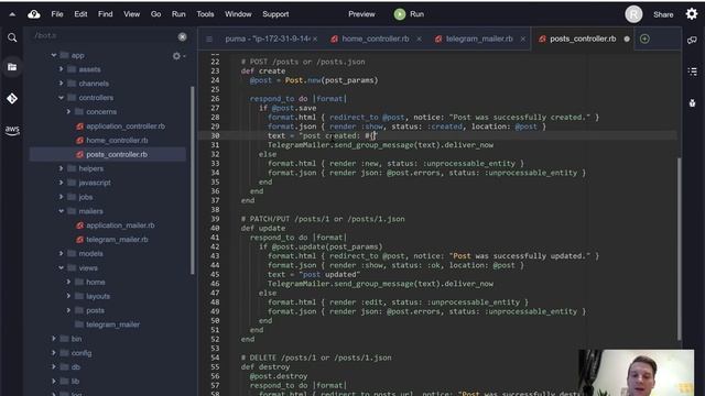Ruby on Rails #03 Telegram API - notifications for CRUD operations смотреть онлайн