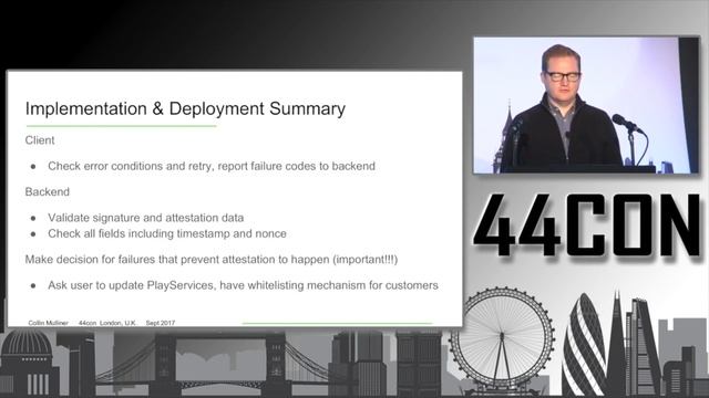 Inside Android’s SafetyNet Attestation - Colin Mulliner at 44CON 2017 смотреть онлайн