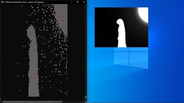 Bad apple played on windows command prompt смотреть онлайн