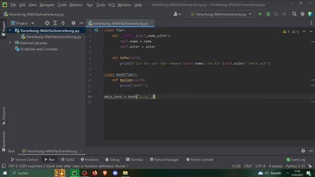 Python Tutorial #24 Vererbung & Mehrfachvererbung in Python [GERMAN/DEUTSCH] смотреть онлайн