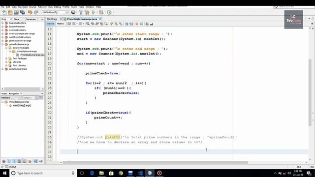 Separate and print Prime Numbers from a Range | Java Tutorials | tebcode смотреть онлайн