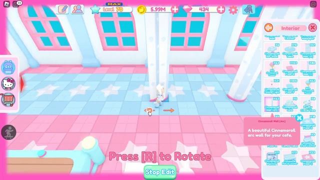 CUTE CINNAMOROLL FLOOR SPEED BUILD USING THE PROPS IN THE NEW UPDATE! ROBLOX My Hello Kitty Cafe смотреть онлайн