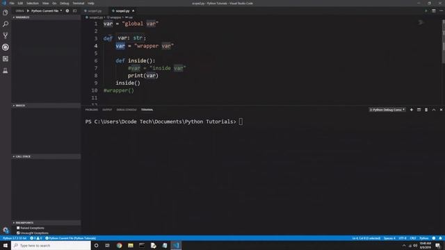 Variable Scope - Python смотреть онлайн