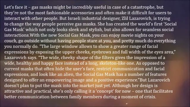 Israeli Designer Creates Gas Mask for the Fashion Conscious смотреть онлайн