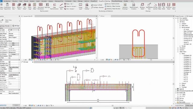 PowerPack for Revit. 6. Установка экскизов арматурных стержней на виде смотреть онлайн
